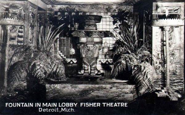 Fisher Theatre - 1910S Photo Of Fountains From Paul